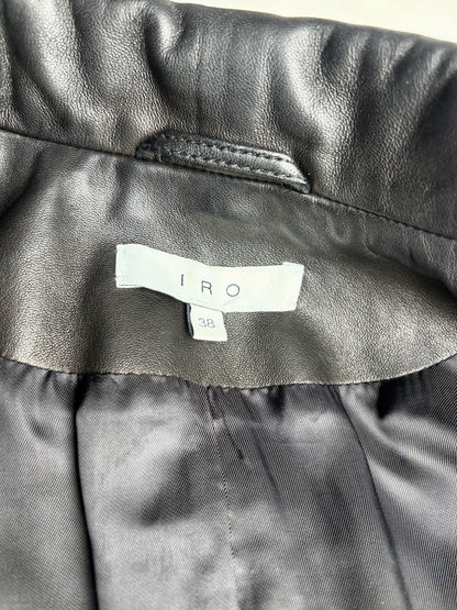 Women Size 38 (2 - 4 US) IRO Black Solid 100% Leather Pre-owned Jacket