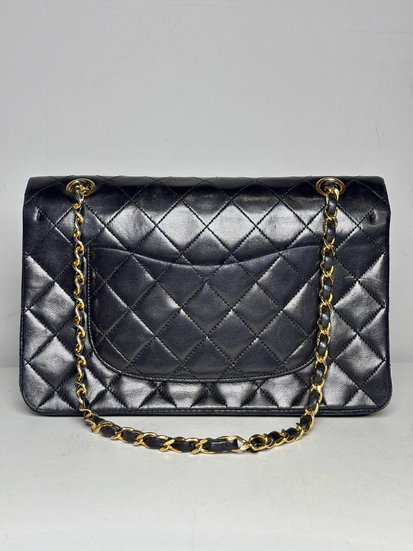 Chanel Quilted Vint Leather DoubleFlap Series 0 24K Gold-Plated Pre-owned Bag