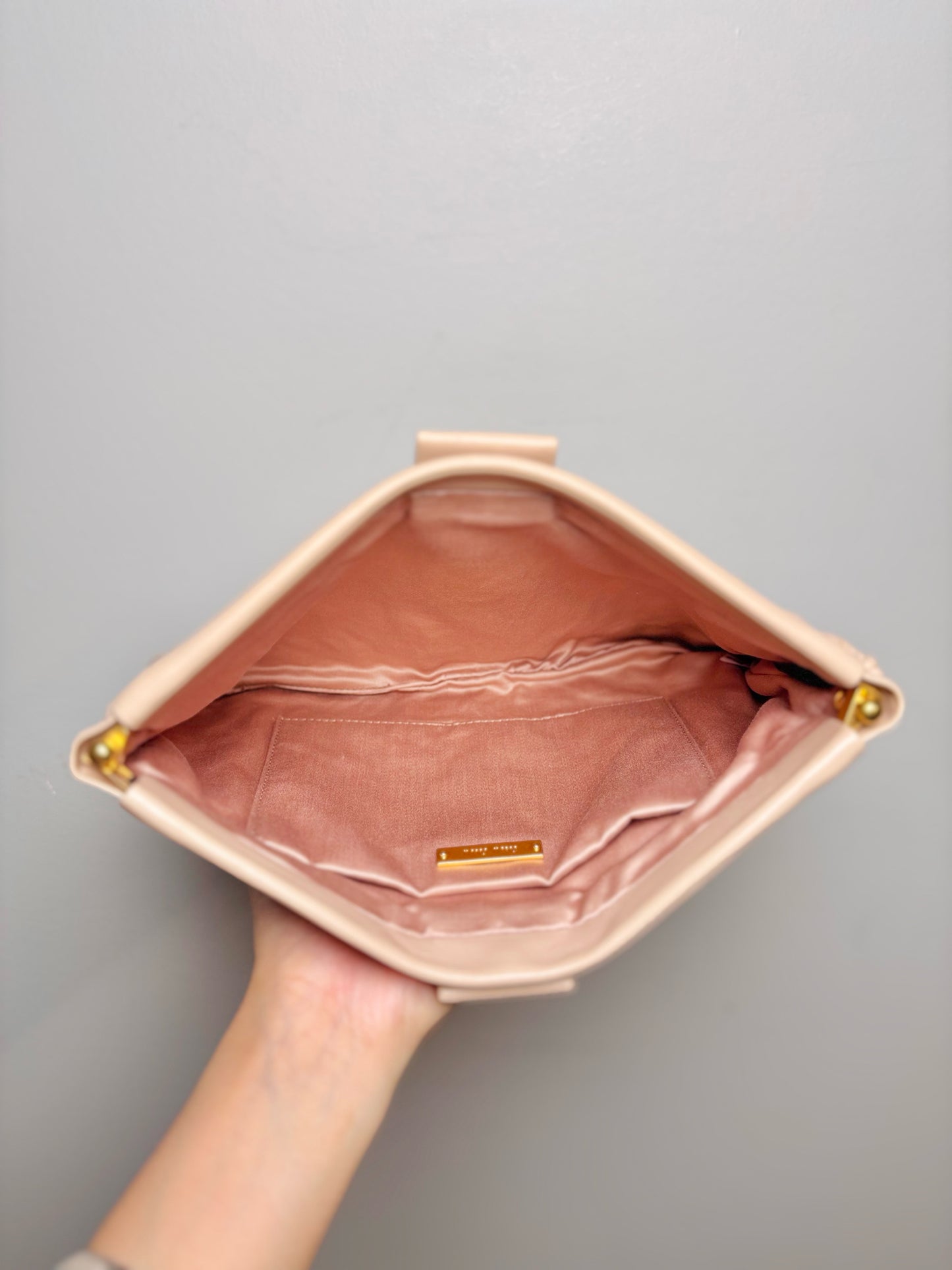 Miu Miu Leather Blush Pink Leather Small Cammeo Matellasse Clutch Purse
