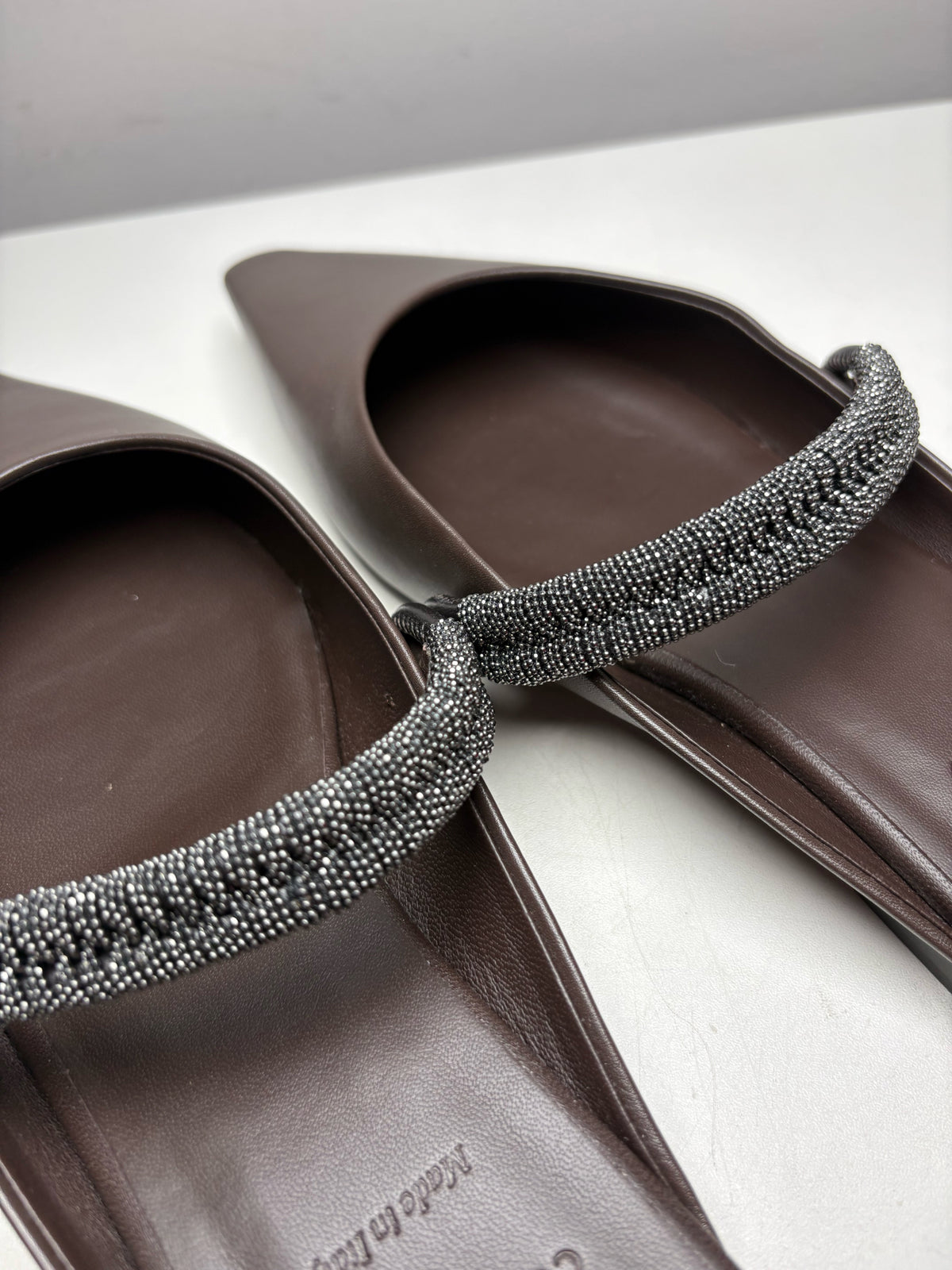 Women's Shoe Size 40 Brunello Cucinelli Brown Monili Strap NWT Pre-Owned Mule Slip-Ons