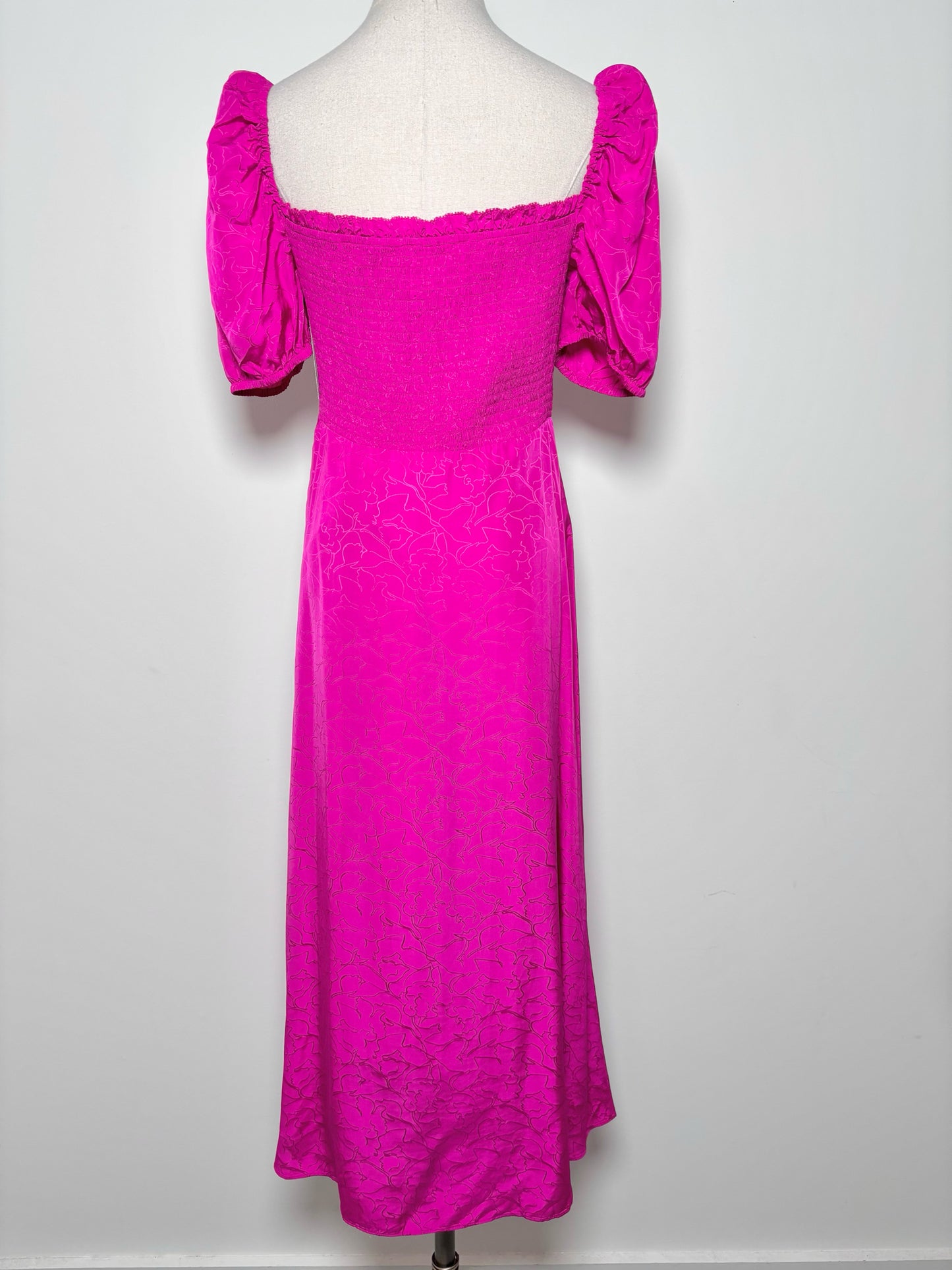 Women Size M ba&sh Fuchsia Embossed Viscose Dress