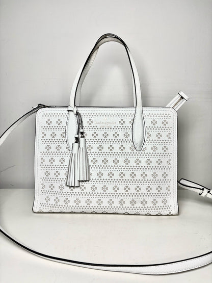 Kate Spade New York Rowe Perforated Leather Pre-owned White Tote