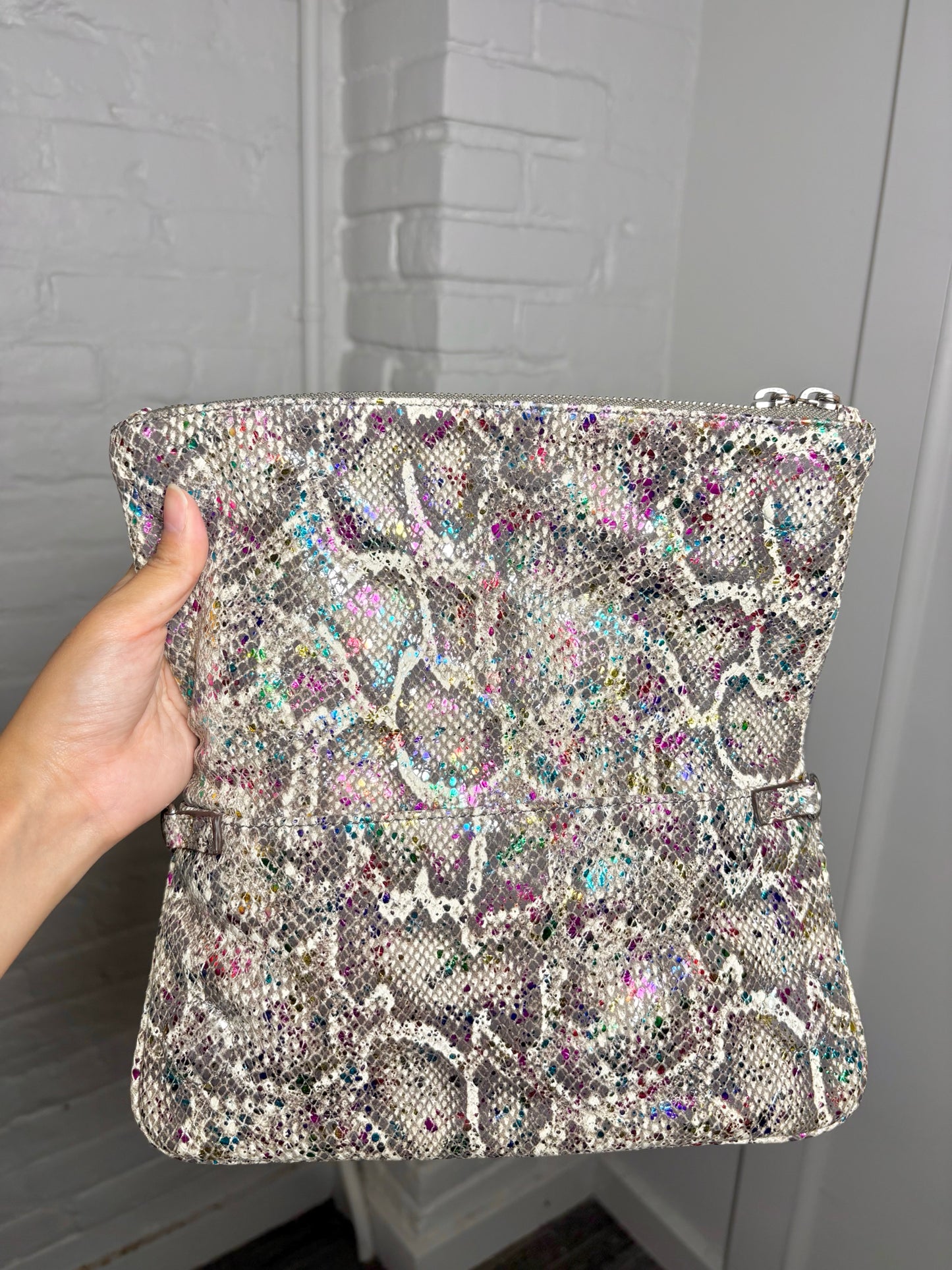 Zadig & Voltaire Snakeskin Print Leather Multi-Color Cowhide Purse