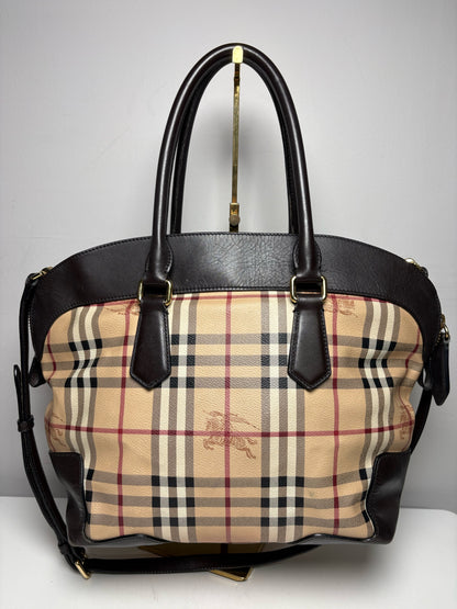 Women's Burberry Primrose Haymarket Check Coated Canvas & Leather Pre-Owned Purse