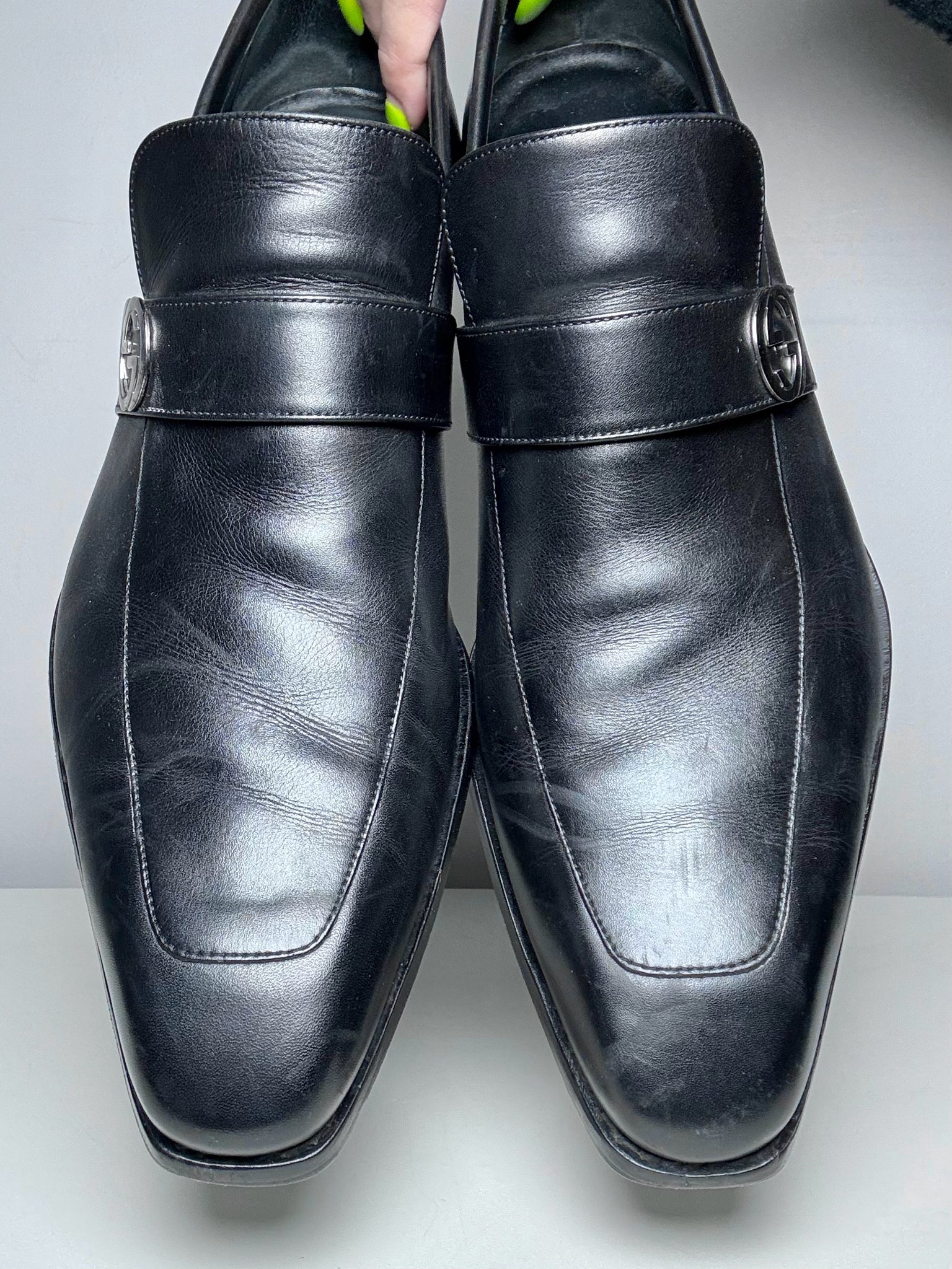 Gucci Black Leather Solid Size 11.5 Cowhide Men's Shoes – VIDA STYLE SHOP