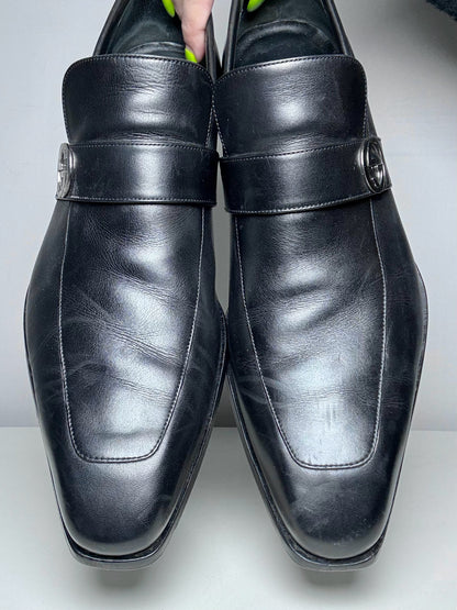 Men's Gucci Black Leather Size 11.5 Pre-owned Dress Shoes