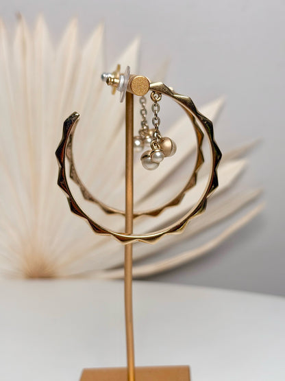 Gold Plated Dior Vintage Pearl Earrings