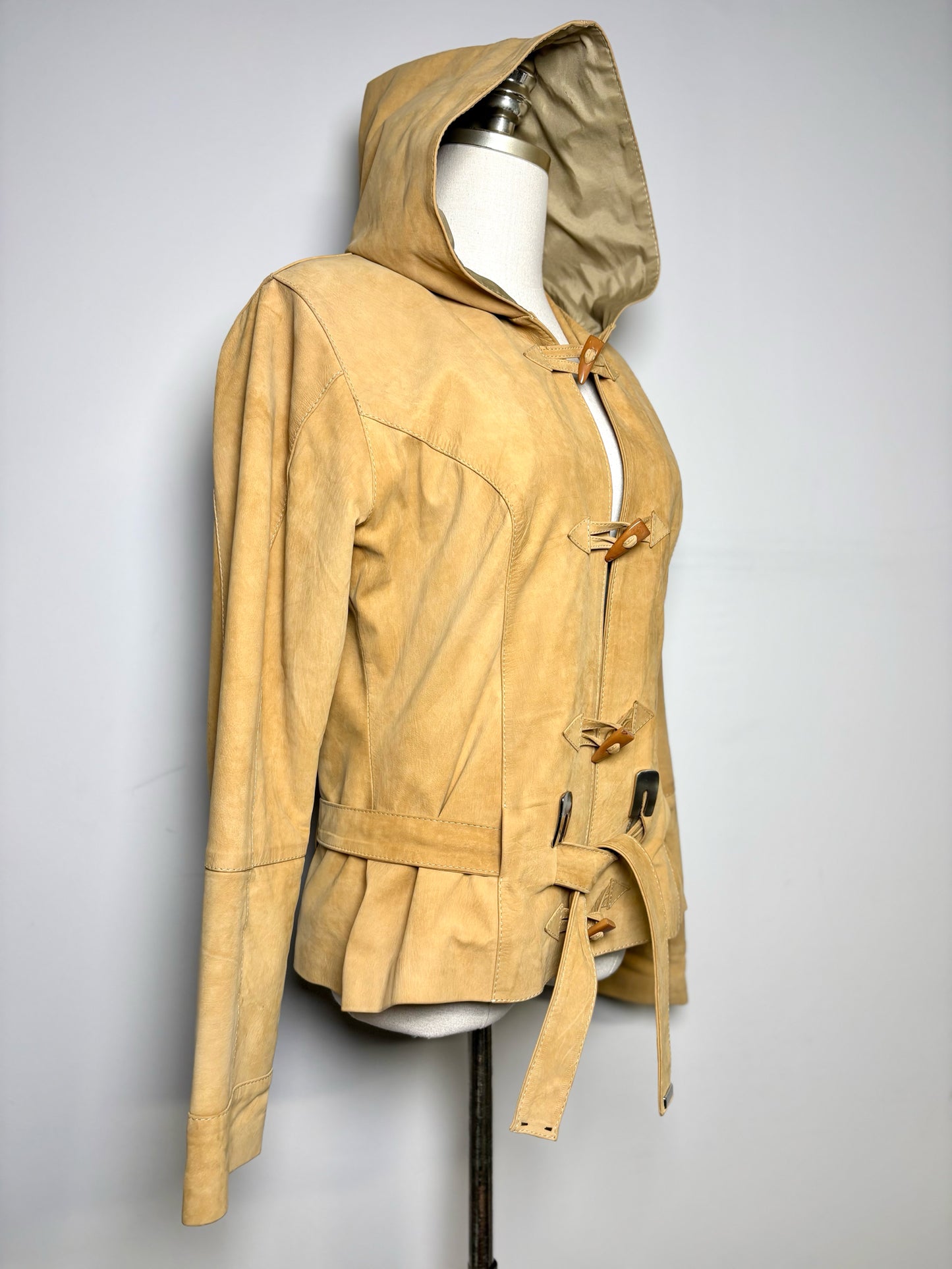 Women Size L Del Tipico Camel Suede Jacket