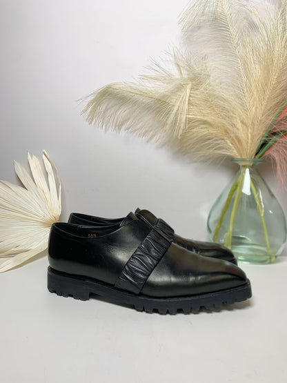 W Shoe Size 38.5 Rupert Sanderson Black Leather Loafers