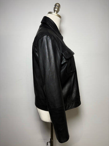 Women Size L Bod & Christensen Black Pure Leather Pre-Owned Jacket
