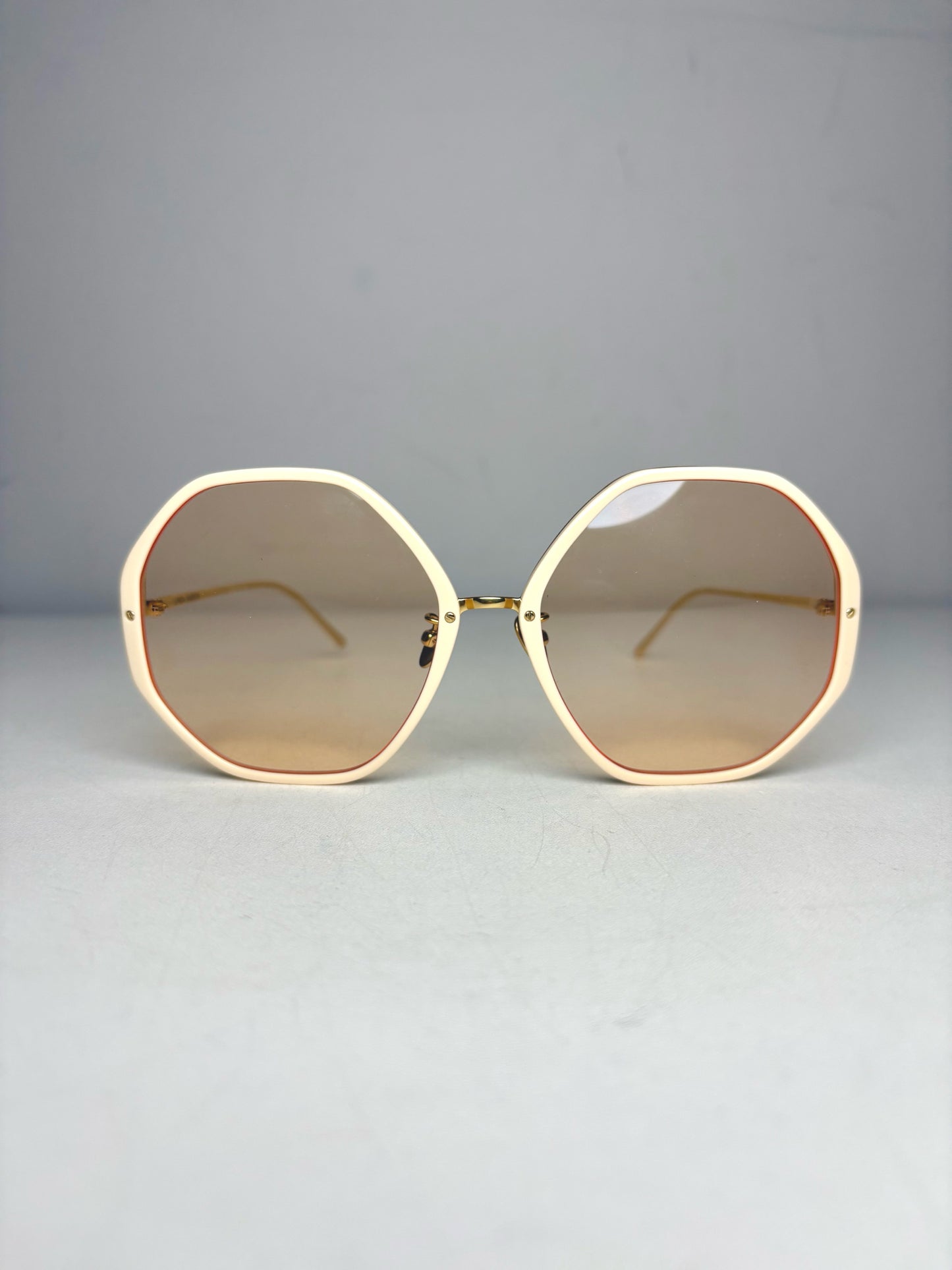 Linda Farrow Alona Sunglasses NWOT Peach Acetate, Titanium Sunglasses