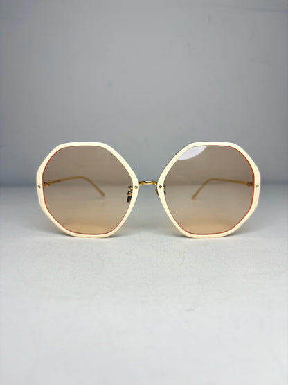 Linda Farrow Alona Sunglasses NWOT Peach Acetate, Titanium Sunglasses