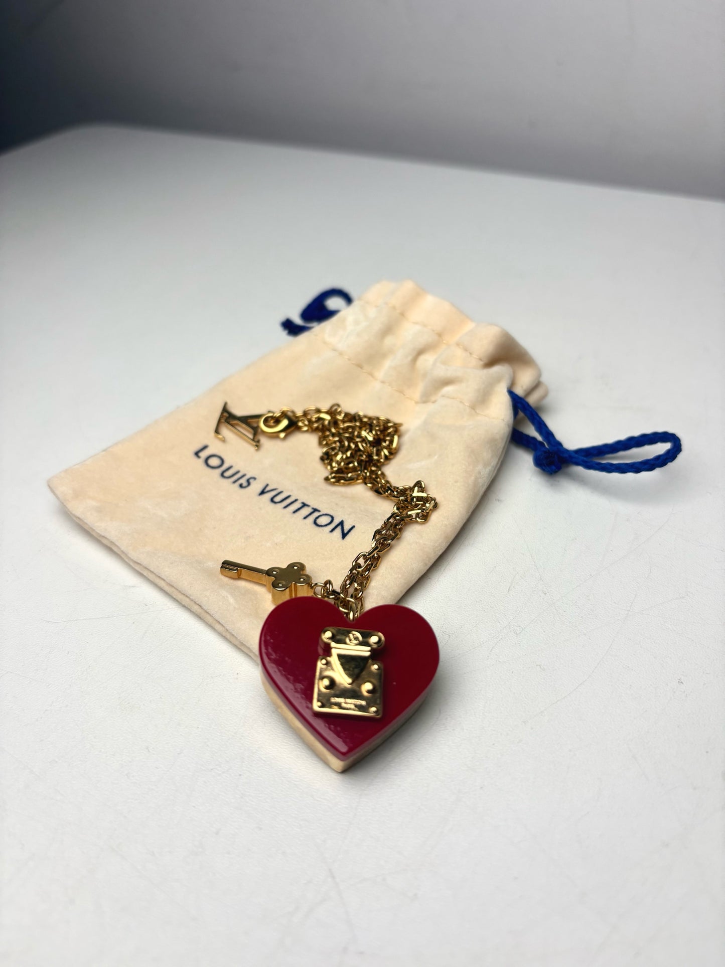 Louis Vuitton Women's Lock Me Heart Red Resin Pre-owned Necklace