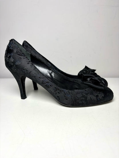 W Shoe Size 9 Jill Stuart Black Satin Women's NWT Heels