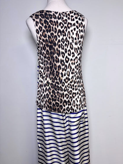 Women Size 2 La Prestic Ouiston Cream, Blue Striped, Animal Print 2 Piece Set