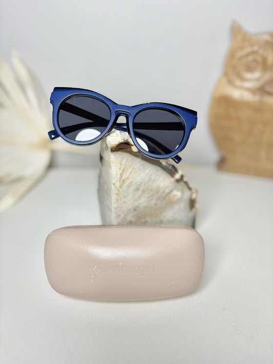Acetate Self-Portrait x Le Specs Blue Sunglasses