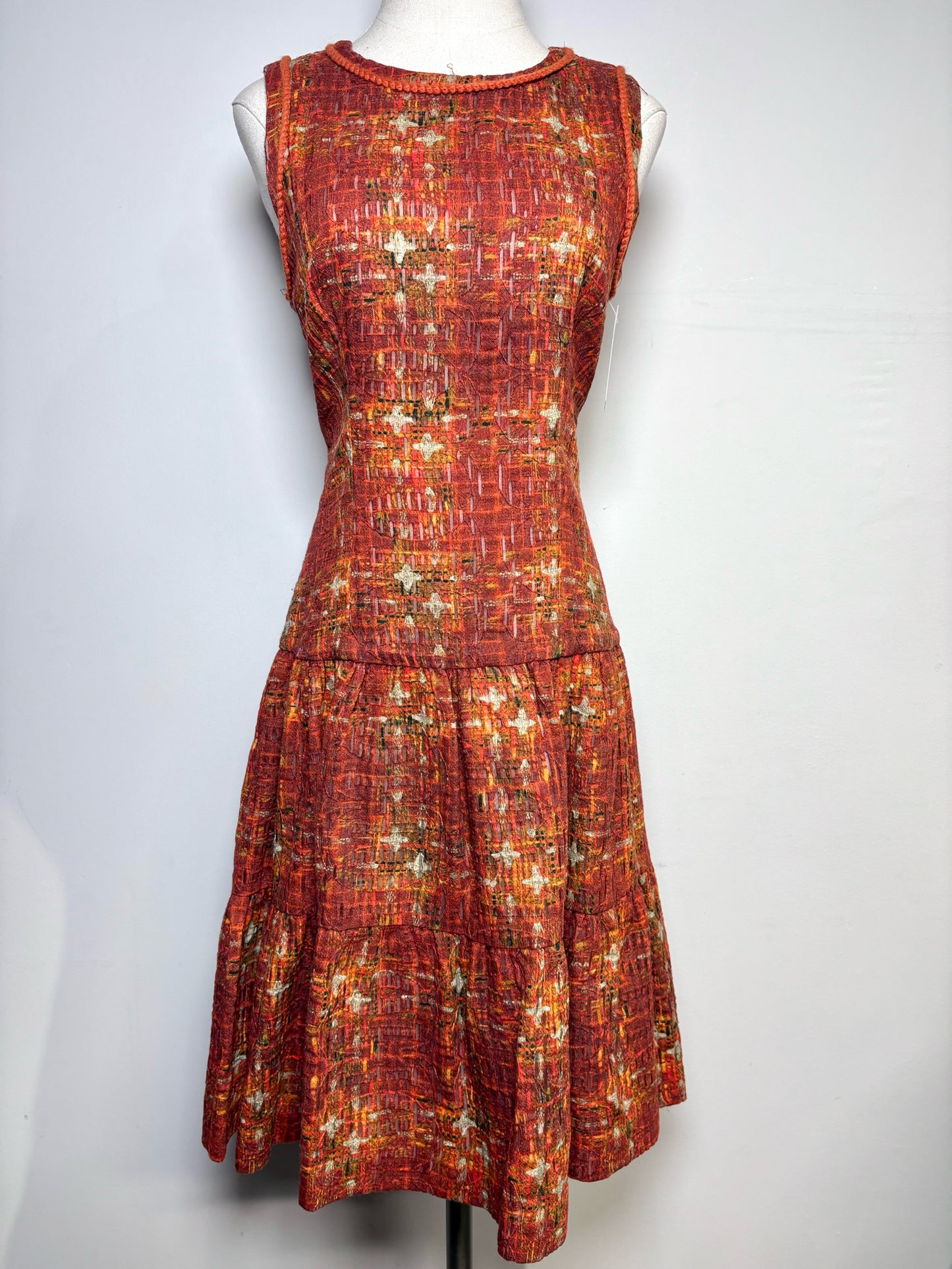 Women Size 6 CH Carolina Herrera Orange Knit Pre-owned Dress