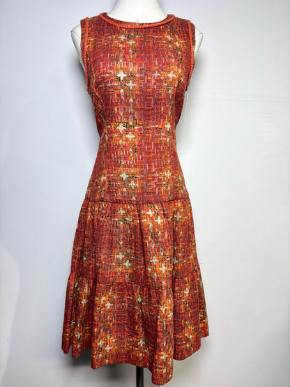 Women Size 6 CH Carolina Herrera Orange Knit Pre-owned Dress