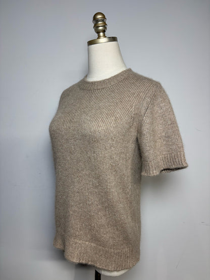Women's Size M The Row Beige Pure Cashmere Ribbed Knit Pre-Owned Sweater