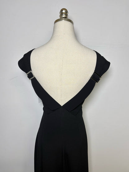 Women Size 2 (S) Derek Lam Black Wide Leg Romper