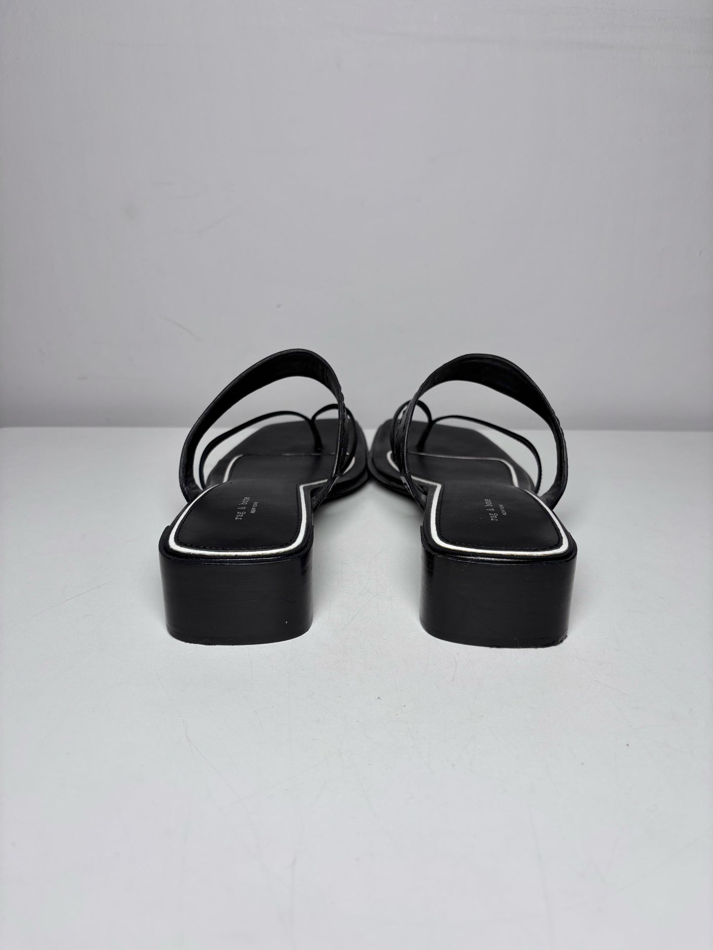 W Shoe Size 39.5 (8.5 US) Rag & Bone Black Leather Pre-owned Sandals