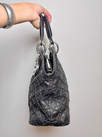 Christian Dior Cannage Stitch Granville Two Handles Satchel