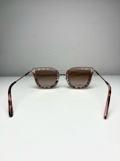 Women's Tory Burch TY6067 Rose Gold & Light Pink Tortoiseshell Pre-Owned Cat-Eye Sunglasses