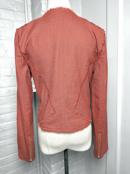 Women Size 6 Veronica Beard Terracotta Moto  Pre-owned Jacket