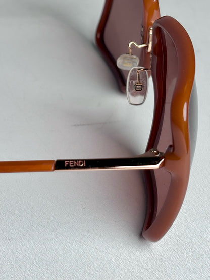 Fendi FF 0427/F/S Women's Pre-owned Brown Acetate Sunglasses