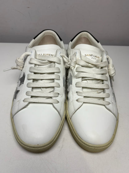 Women's Shoe Size 38 (US 8) Saint Laurent White & Silver Star Pre-Owned Sneakers