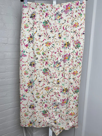 Women Size 42 ( 6 US) Isabel Etoile Marant Cream Floral Print Skirt