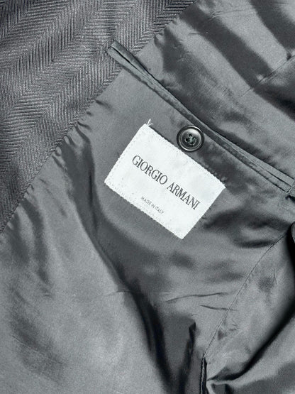 Men's Giorgio Armani Black Virgin Wool/Silk Blend Size 52 Blazer Pre-owned