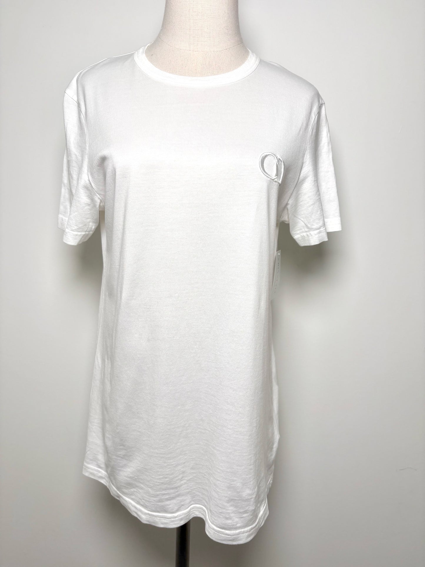 Women Size S Christian Dior White Solid T-shirt