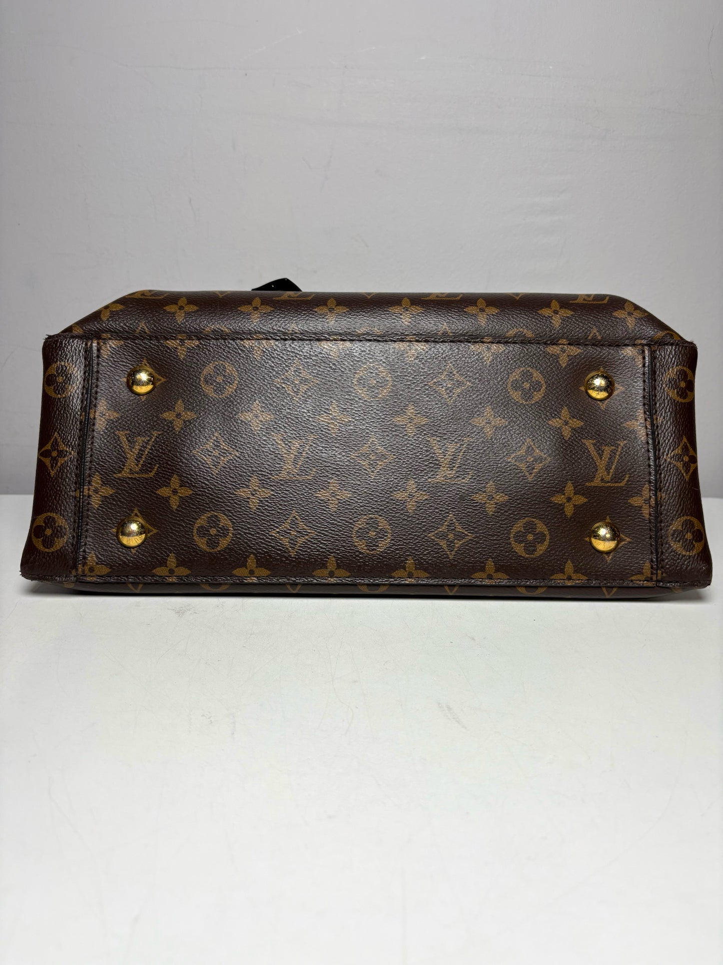 Women's Louis Vuitton Monogram Flower Brown & Black Pre-Owned Small Tote Crossbody Purse