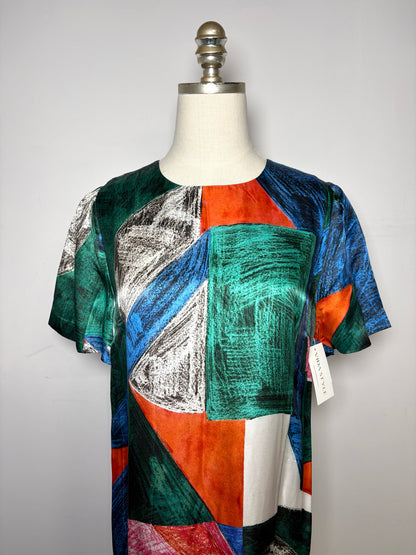 Women Size 8 Hunter Bell Valerie Mosaic Silk Blend Pre-owned NWT Midi Dress