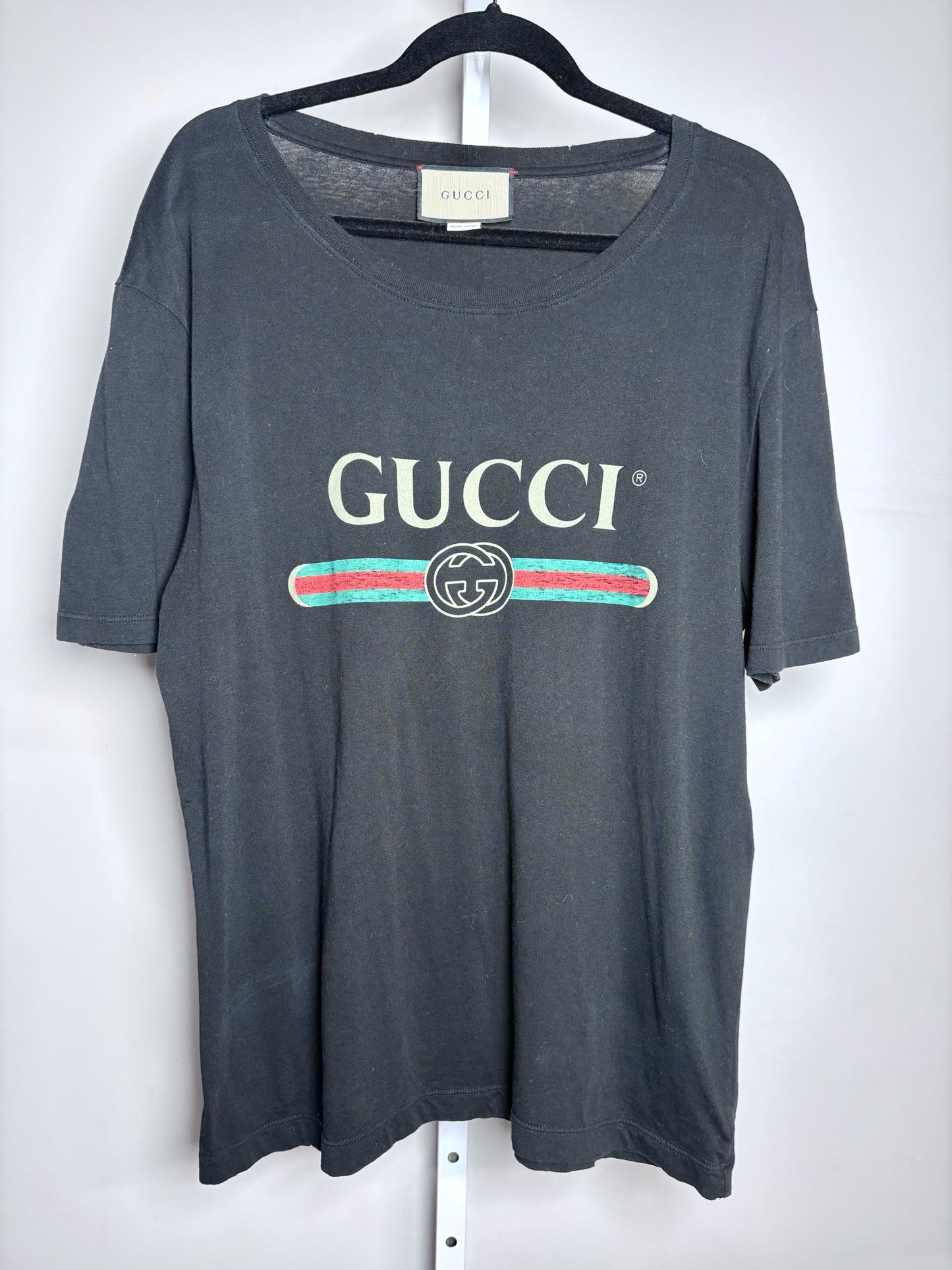 Mens Size L Gucci Black 100% Cotton Solid Men's Shirt