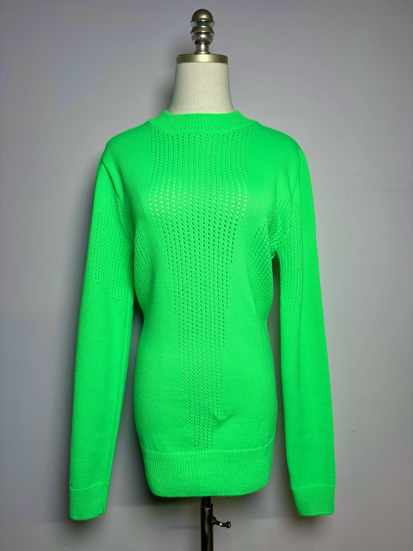 Women Size S Collusion Neon Green LS Sweater