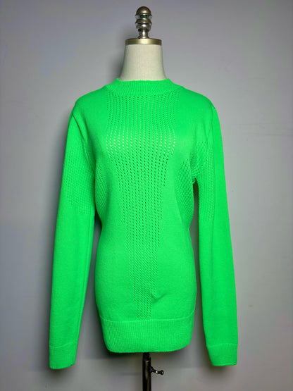 Women Size S Collusion Neon Green LS Sweater