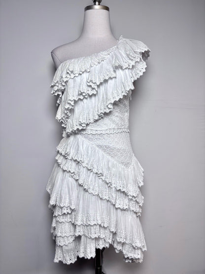 Women Size 36 (2) Isabel Marant White Eyelet Lace Mini Dress