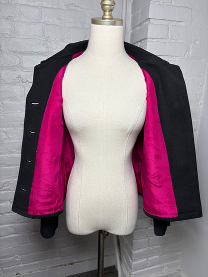 Women Size M (Estimate) Elizabeth Arden Black Solid Vintage Suit