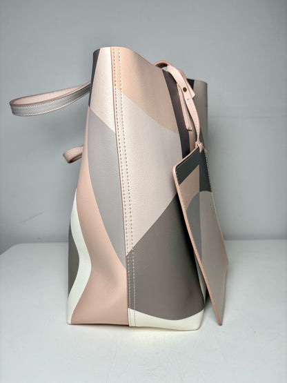 Kate Spade New York Print/Solid (Reversible) Pure Leather Pre-owned Tote Bag