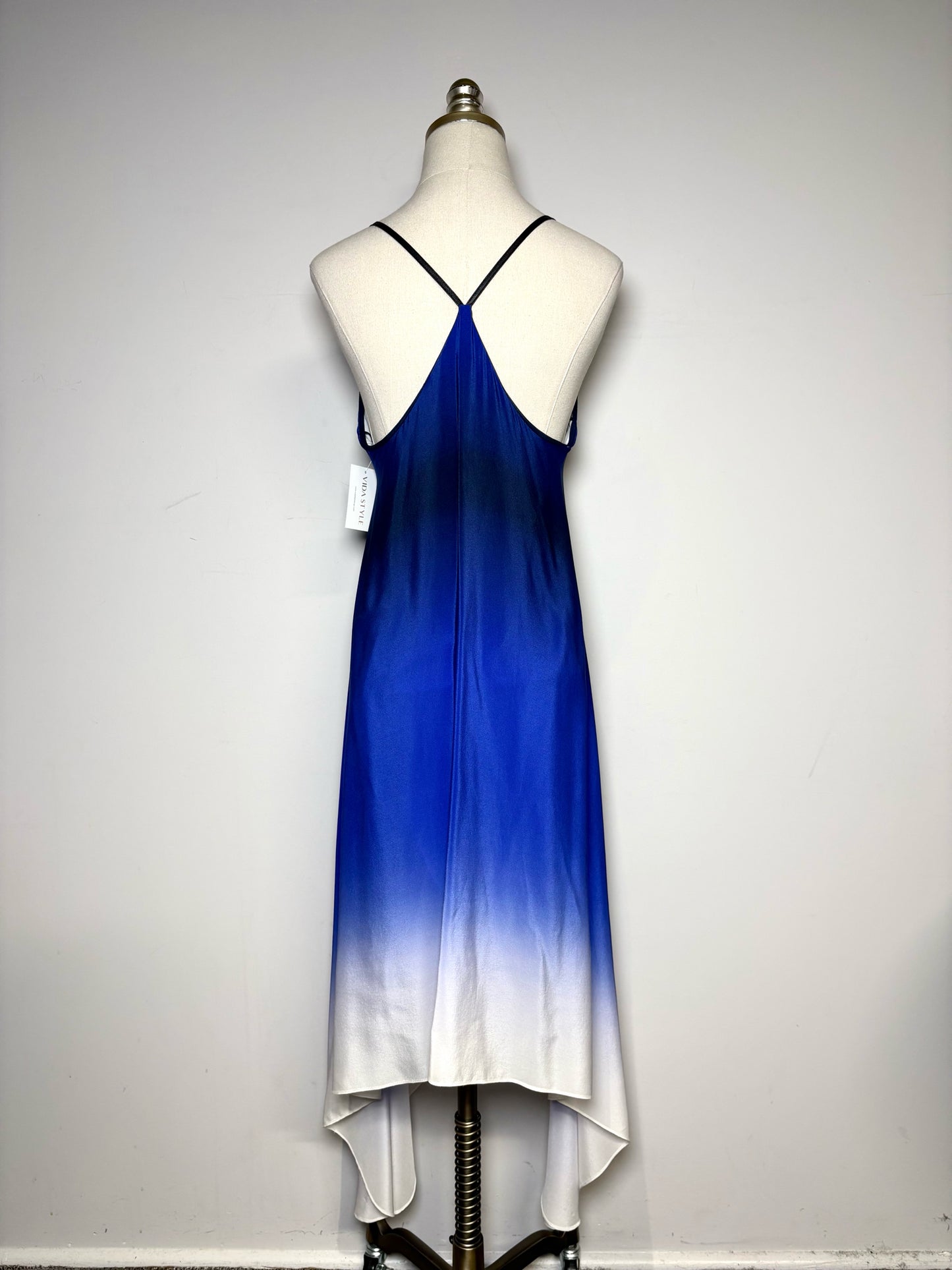 Women Size 4 Milly Blue Ombre Pure Silk Pre-owned Dress