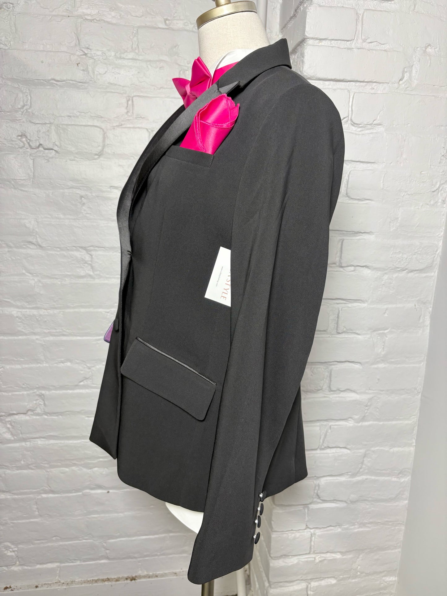 Women Size 14 LBT Little Black Tux Black  Tuxedo Jacket Set7
