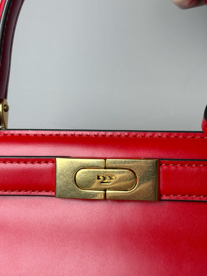 Women's Tory Burch Petite Lee Radziwill Brilliant Red Pre-owned NWT Tote