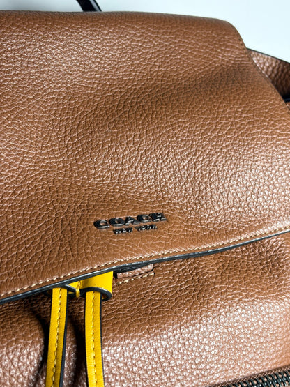 Coach Racer Caramel Leather Men's Backpack