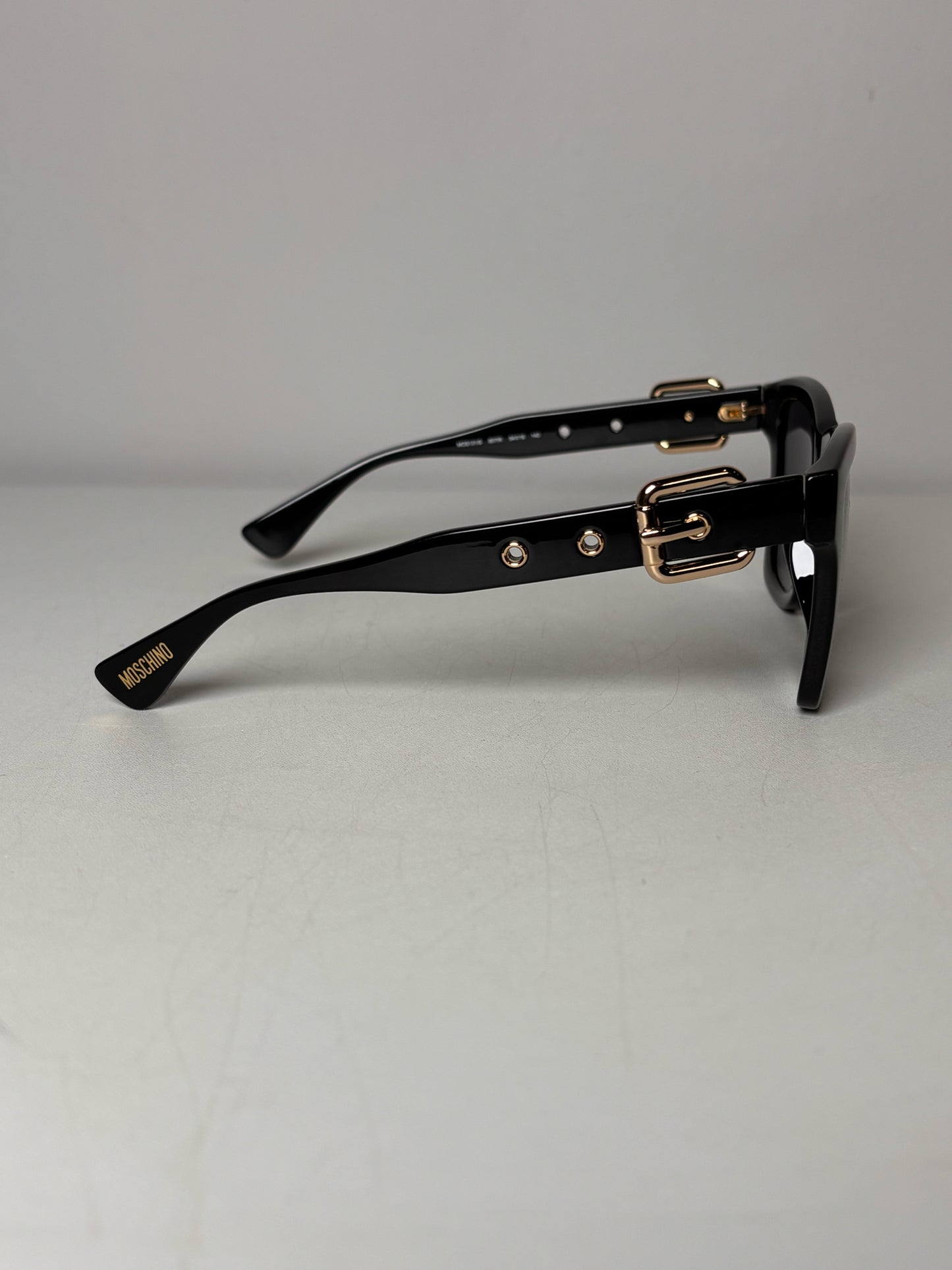 Plastic Moschino Black "55MM Decorative Buckle Square Sunglasses"