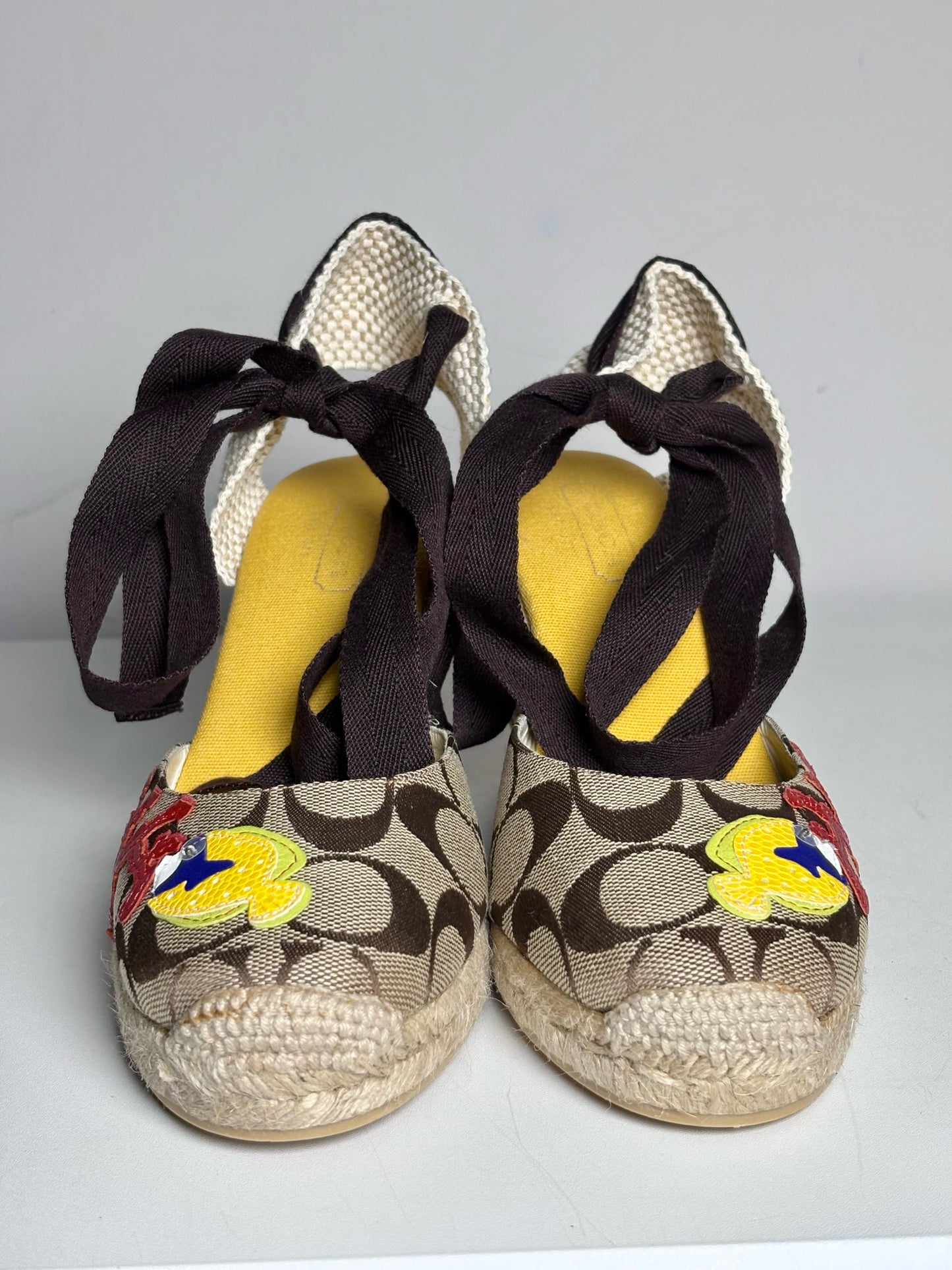 W Shoe Size 8 Coach Khaki Espadrille Pre-owned, NWOT Wedges
