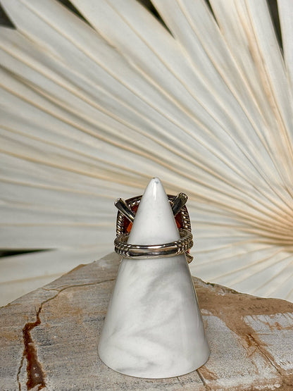 David Yurman Chatelaine  Hessonite Stone Pave' Diamonds 6 Ring