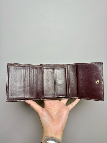 Gucci Canvas Tri Fold Dark Brown Gucci GG Monogram Wallet