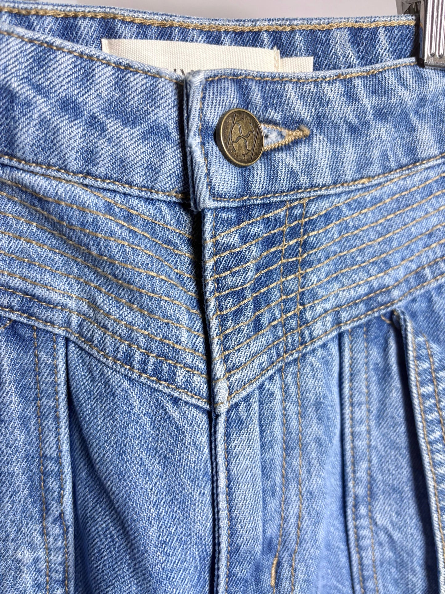 Women Size 2 (S) Kivari Celene Medium Blue Cotton Pre-owned Shorts